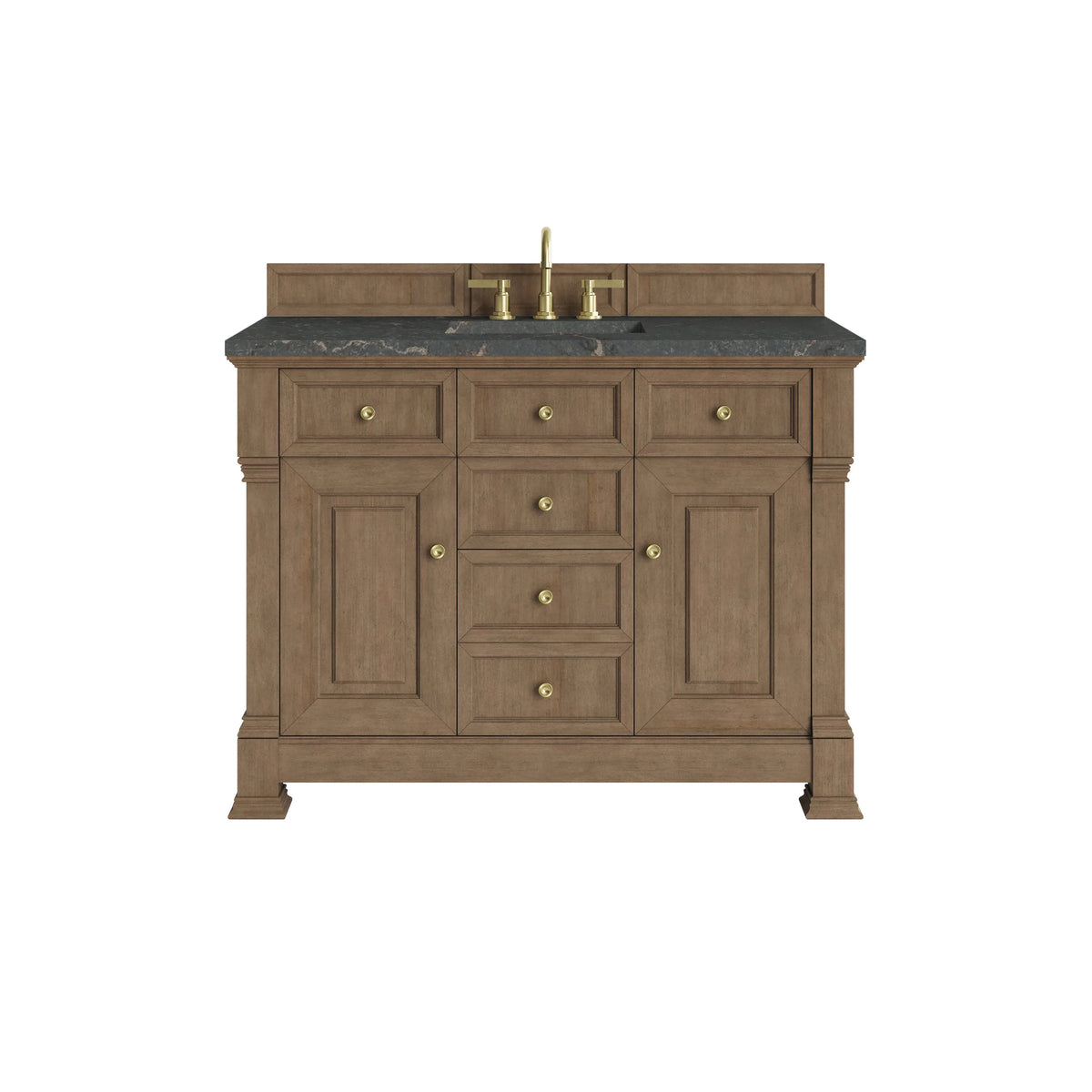 Brookfield 48" Single Vanity, Pecan w/ 3 CM Parisien Bleu Silestone Top w/ FreePower Wireless Charger