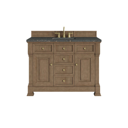 Brookfield 48" Single Vanity, Pecan w/ 3 CM Parisien Bleu Silestone Top w/ FreePower Wireless Charger