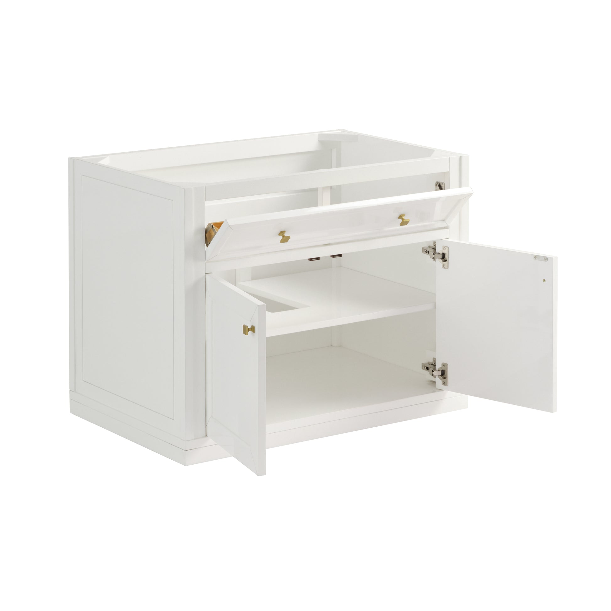Renovate for Less Atlanta Chicago 36" Single Vanity, Glossy White, w/ 3 CM Lime Delight Silestone® Top