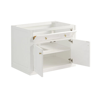 Chicago 36" Single Vanity, Glossy White, w/ 3 CM Carrara Marble Top