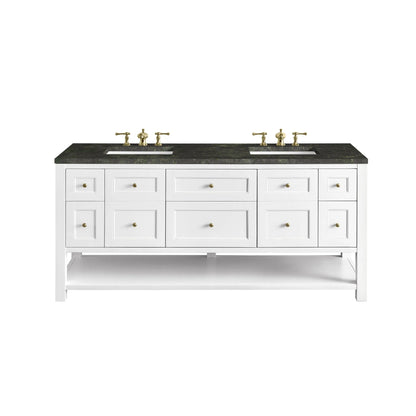 Breckenridge 72" Double Vanity, Bright White, w/ 3 CM Phantome Eclos Top