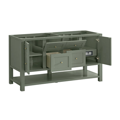 Breckenridge 60" Double Vanity, Smokey Celadon, w/ 3 CM Phantome Eclos Top