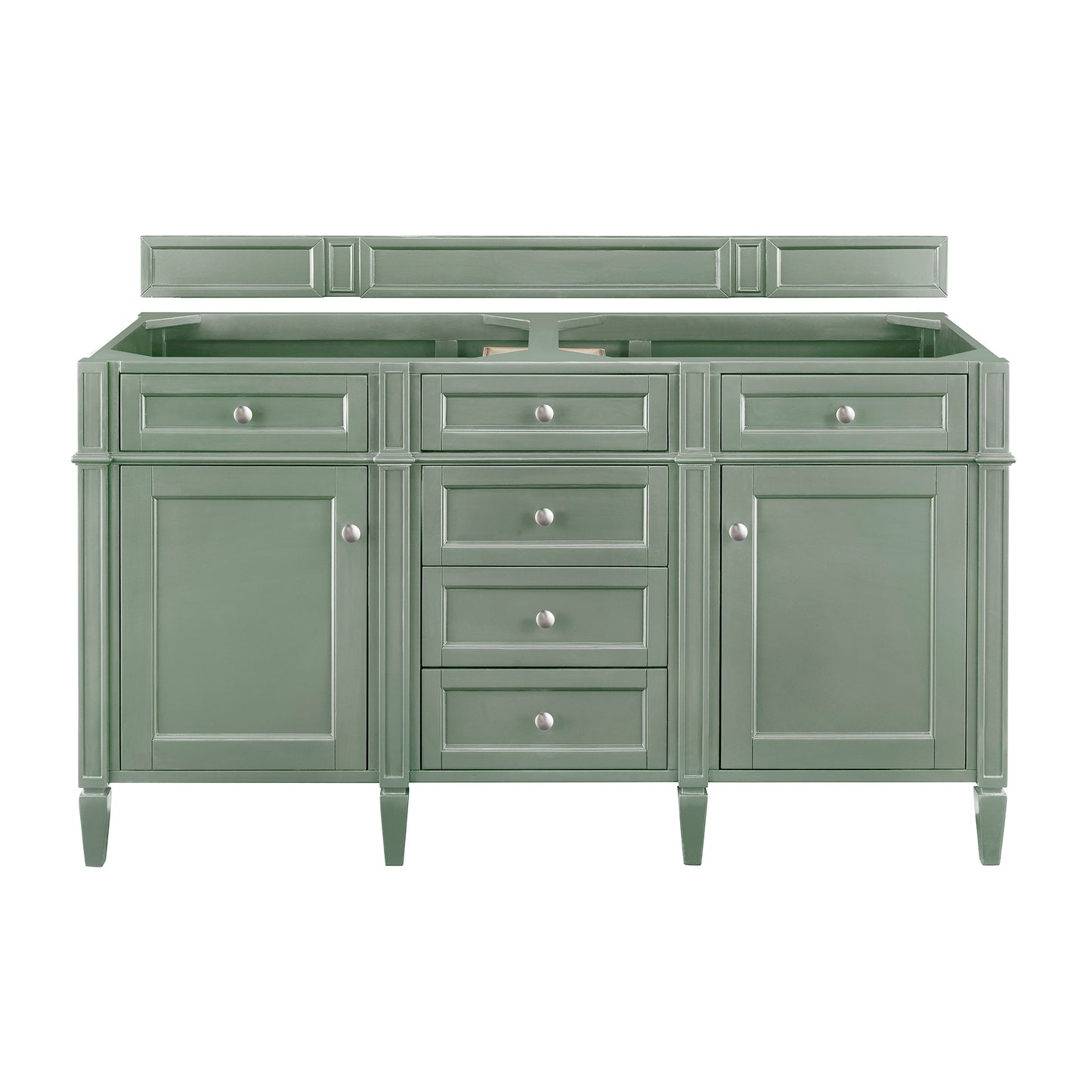 Renovate for Less Atlanta Brittany 60" Double Vanity, Smokey Celadon, w/ 3 CM Phantome Eclos Top
