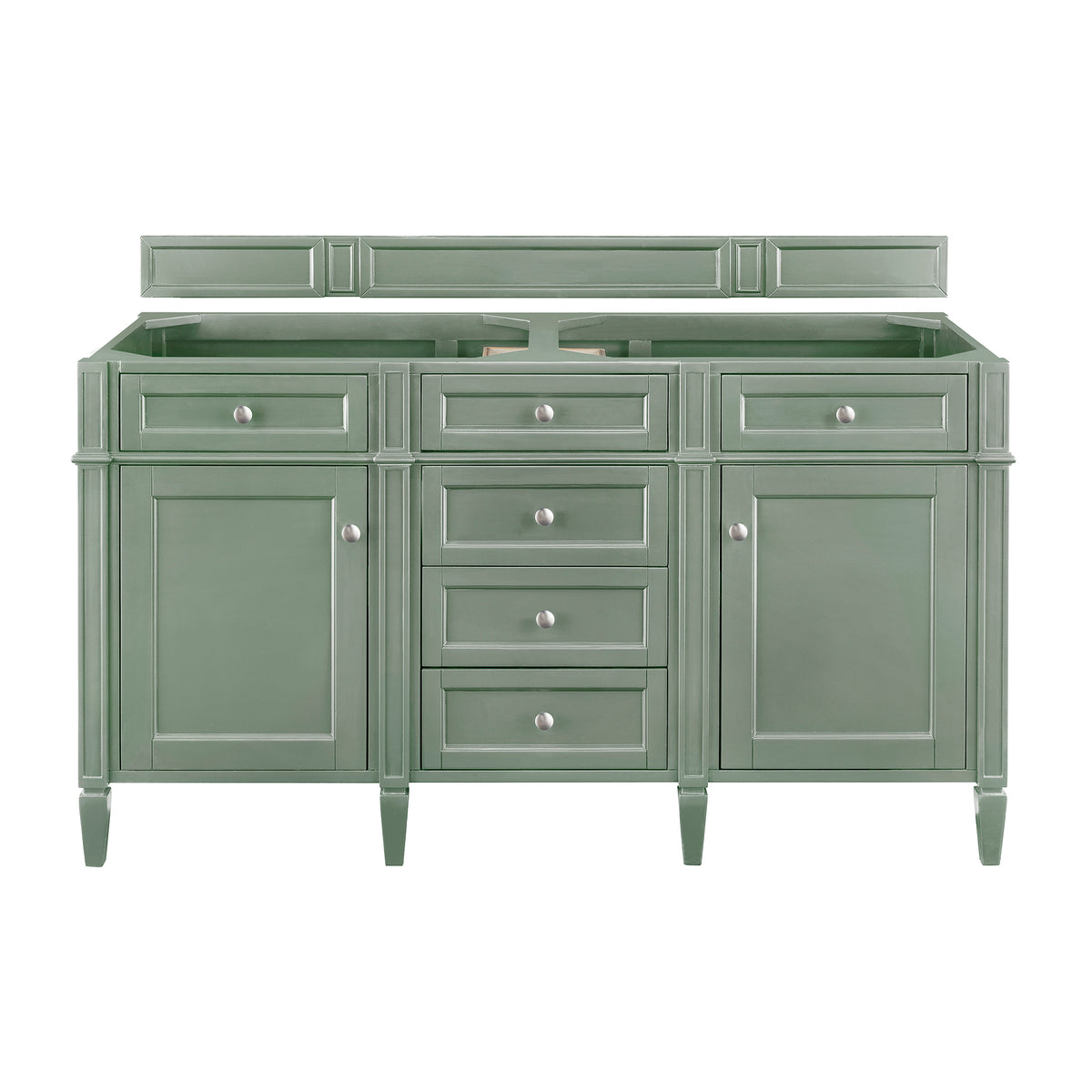 Renovate for Less Atlanta Brittany 60" Double Vanity, Smokey Celadon w/ 3 CM Carrara Marble Top