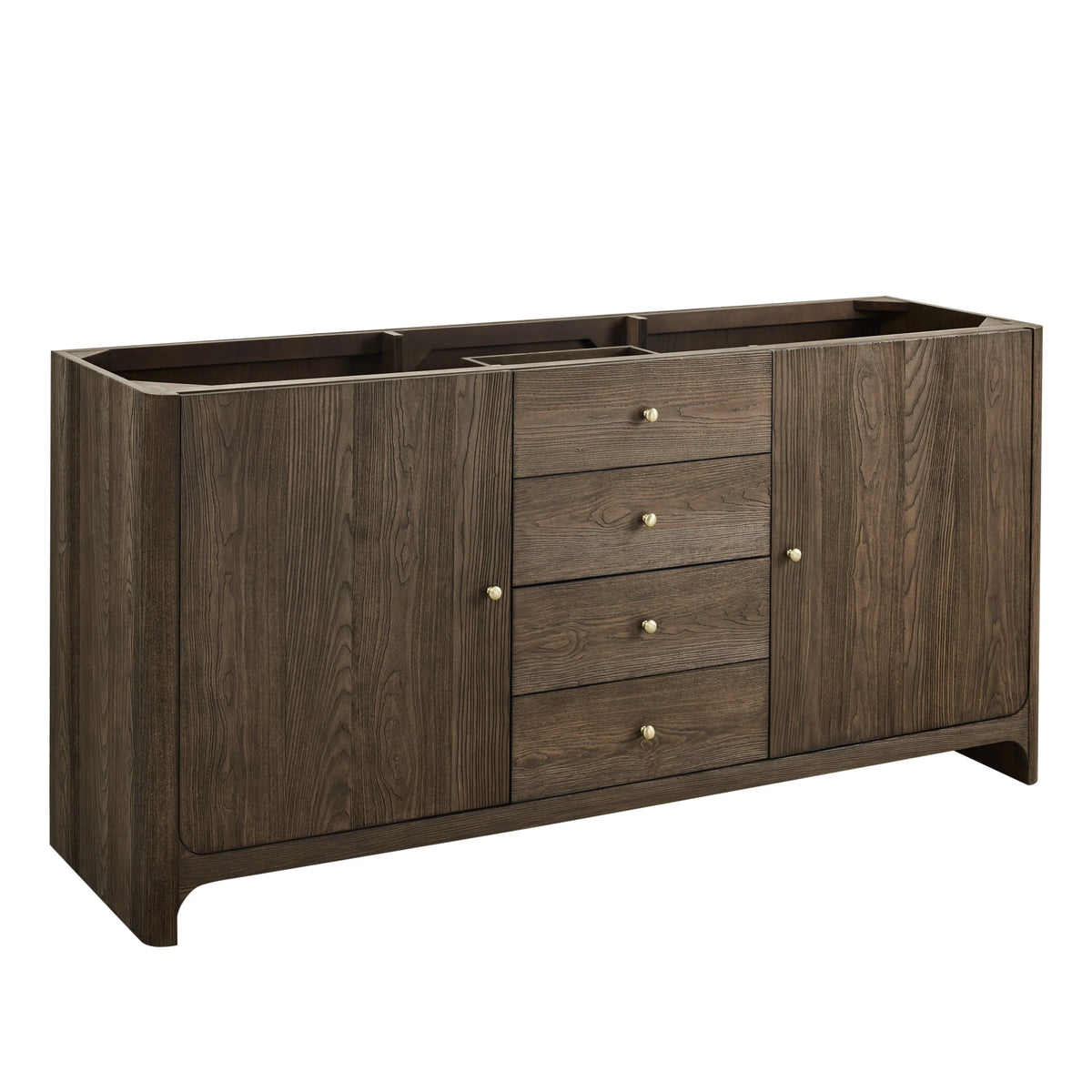 Gracyn 72" Double Vanity, Sable, w/ 3 CM White Zeus Quartz Top