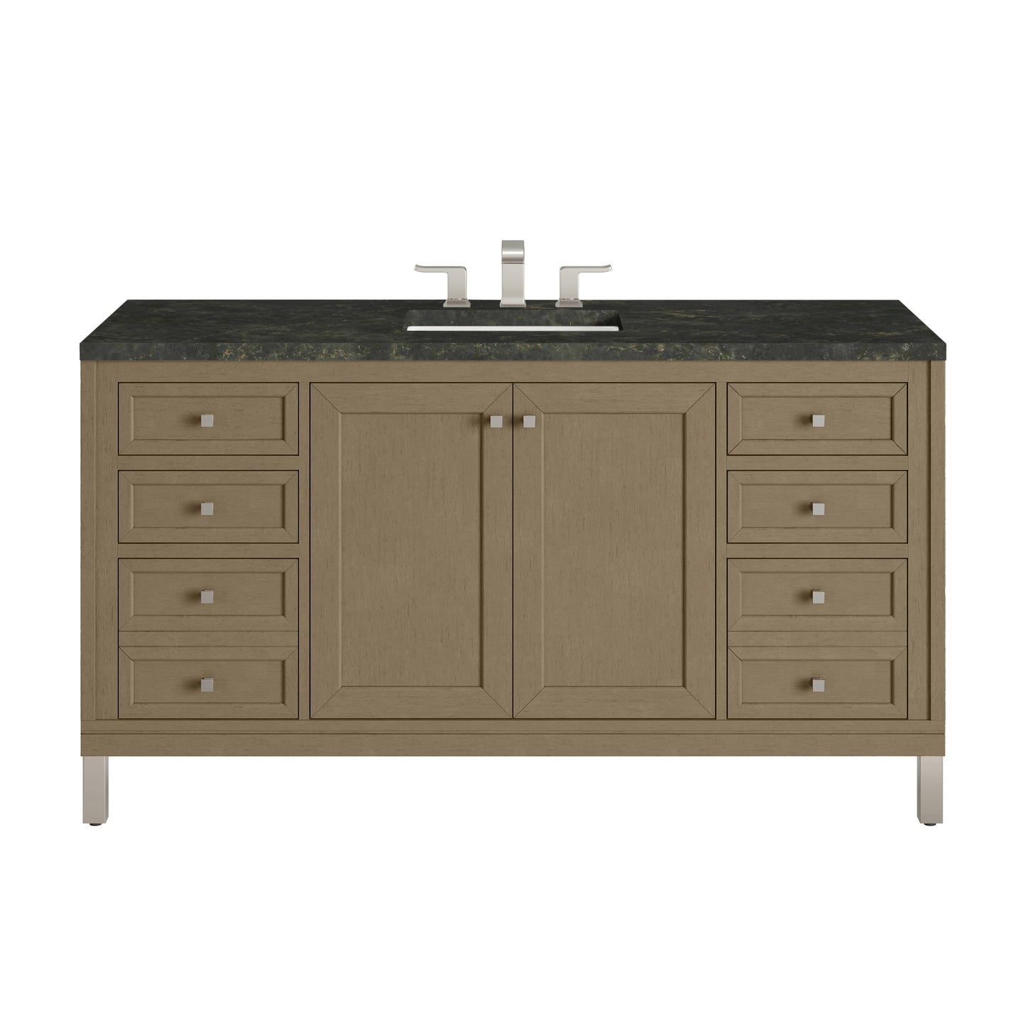 Renovate for Less Atlanta Chicago 60" Single Vanity, Walnut Whisper, w/ 3 CM Phantome Eclos Top