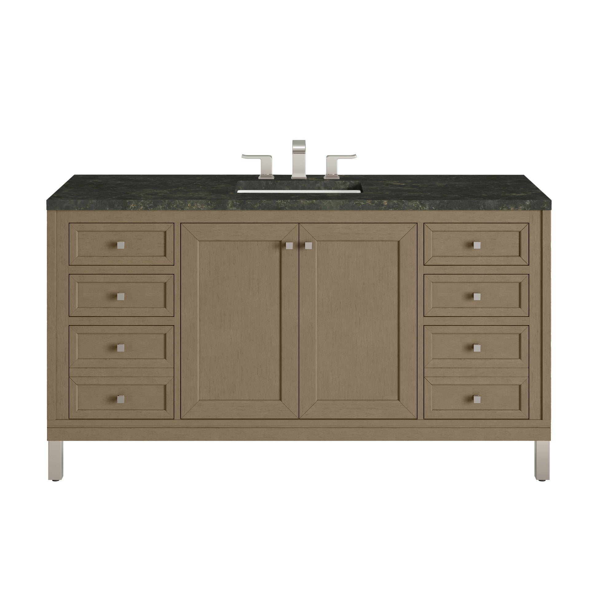 Renovate for Less Atlanta Chicago 60" Single Vanity, Walnut Whisper, w/ 3 CM Phantome Eclos Top
