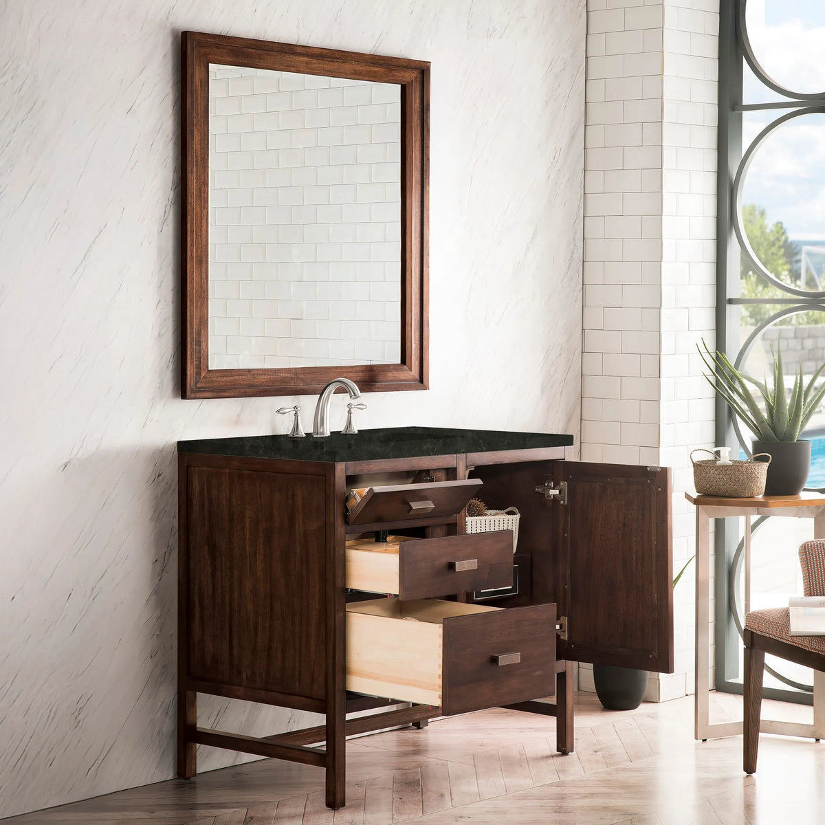 Addison 36" Single Vanity, Mid-Century Acacia, w/ 3 CM Phantome Eclos Top