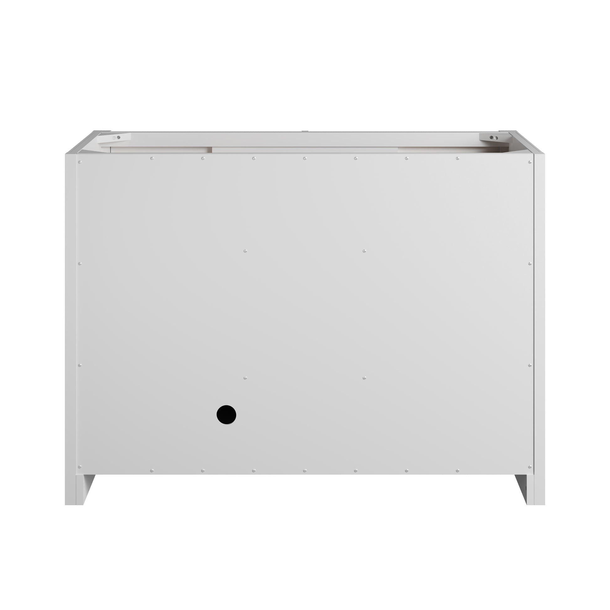 Renovate for Less Atlanta Bellshire 48" Single Vanity, Bright White w/ 3 CM Carrara Marble Top