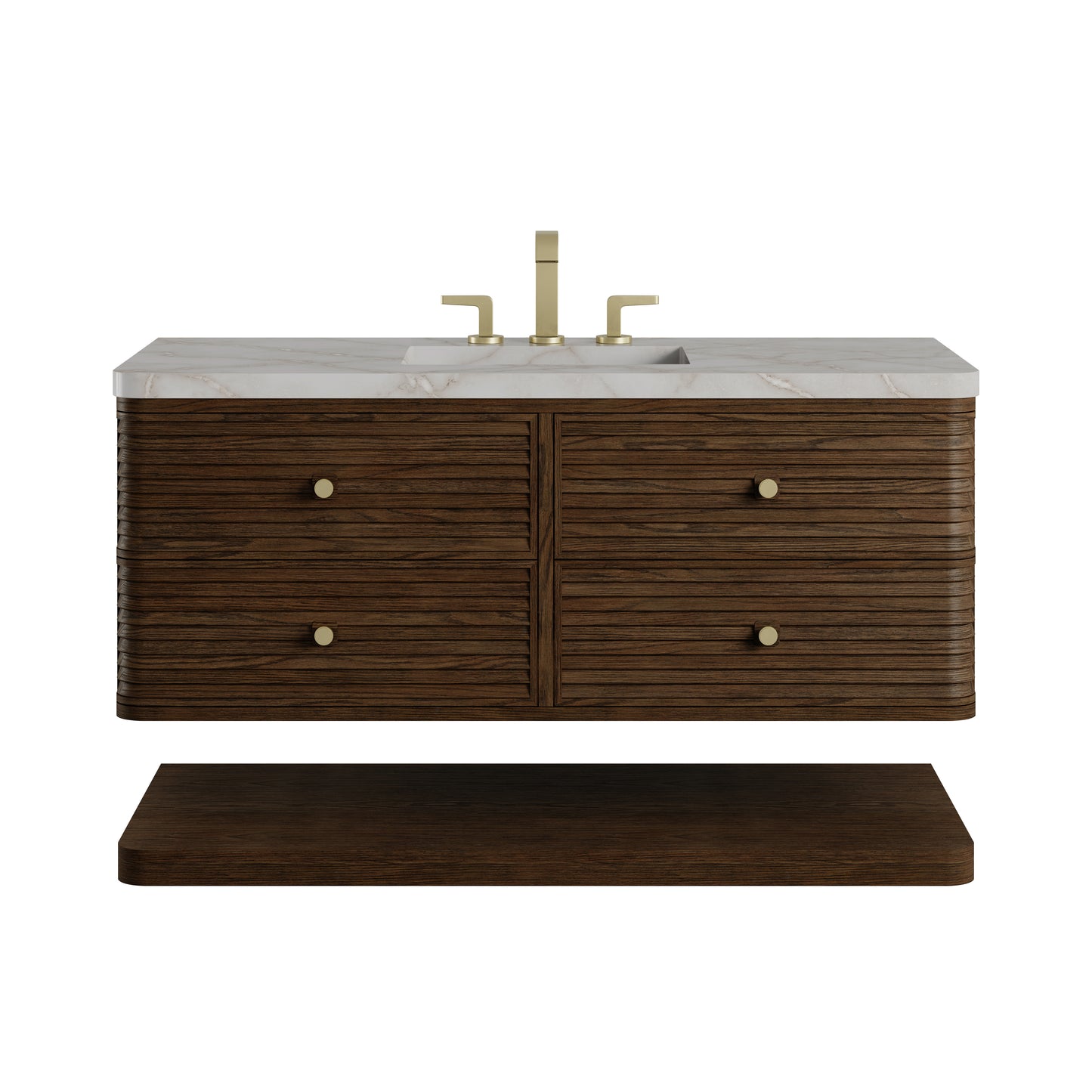 Renovate for Less Atlanta Allamari 48" Single Vanity, Sable w/ 3 CM Victorian Silver Top w/FreePower Wireless Charger