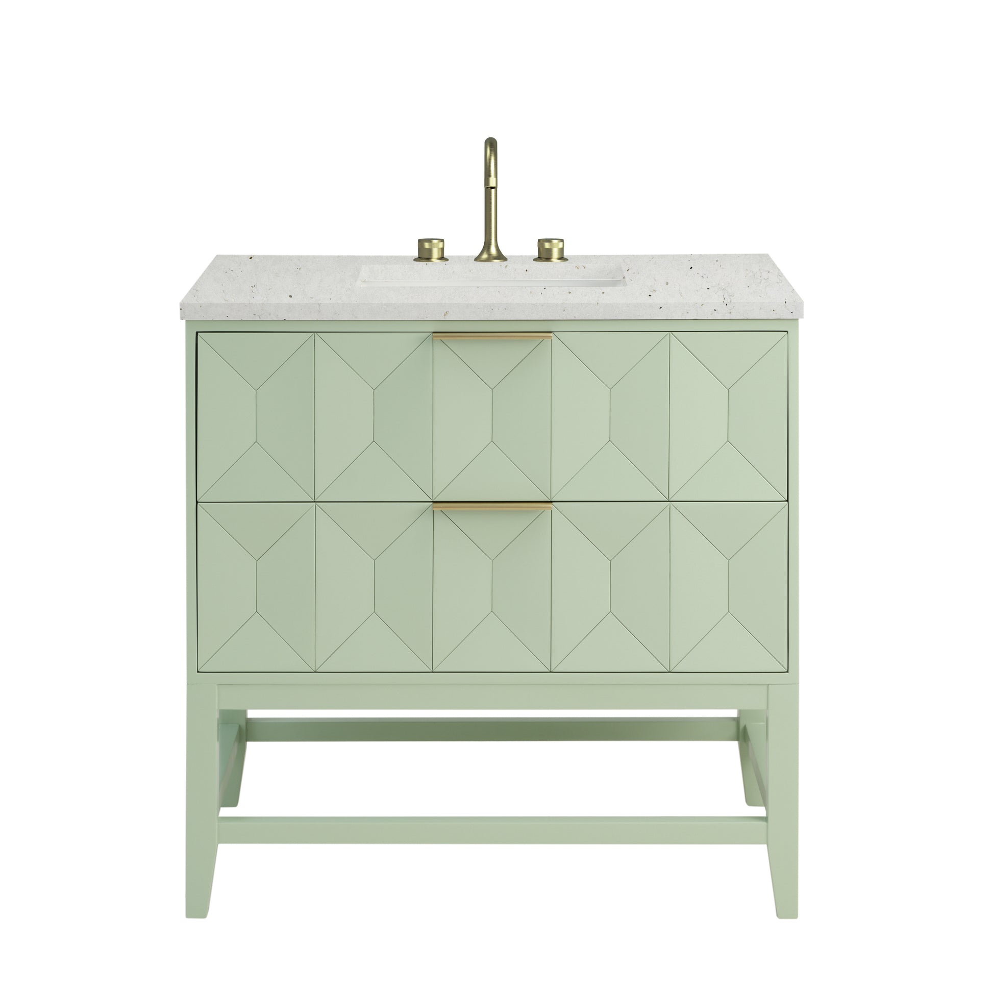Renovate for Less Atlanta Emmeline 36" Single Vanity, Pistachio w/ 3 CM Lime Delight Top