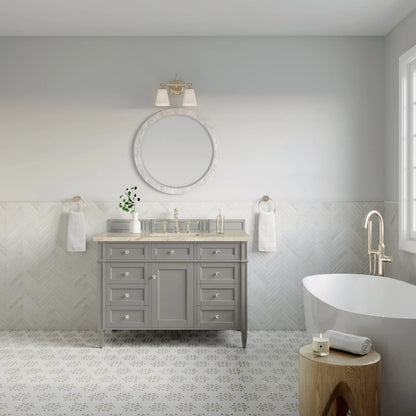 Brittany 48" Single Vanity, Urban Gray, w/ 3 CM Tajnar Eclos Top w/FreePower Wireless Charger