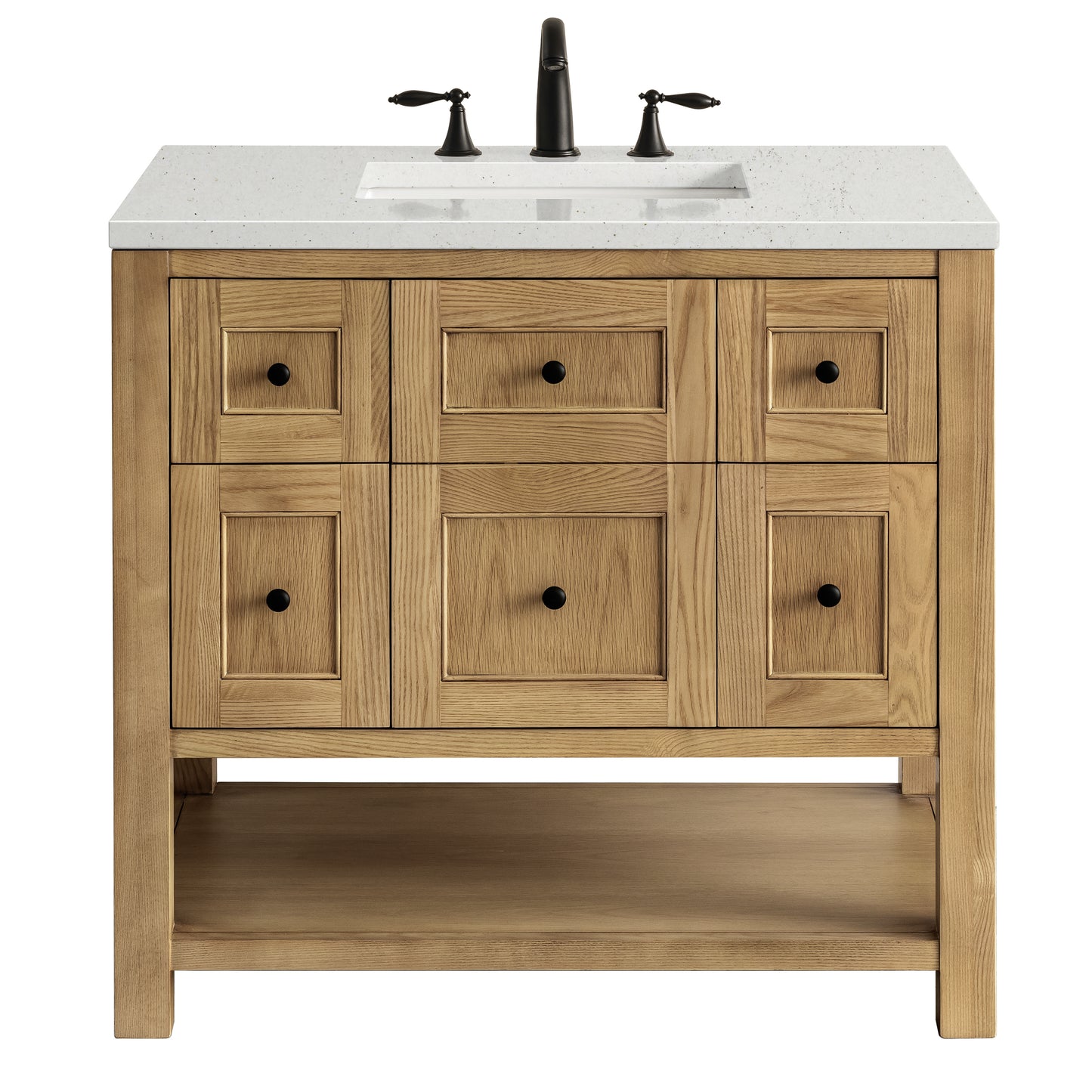 Renovate for Less Atlanta Breckenridge 36" Single Vanity, Light Natural Oak w/ 3 CM Lime Delight Top