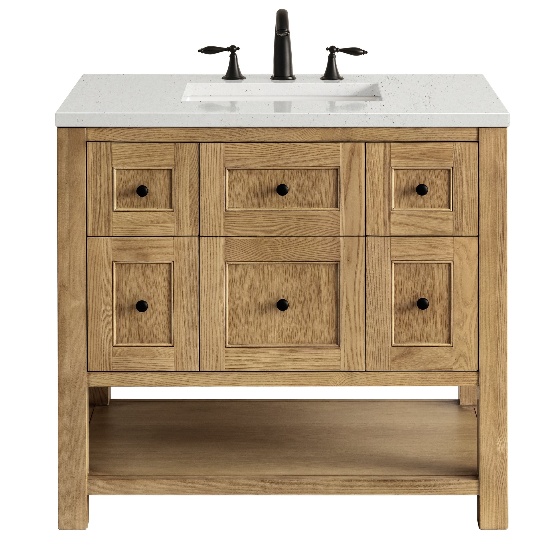 Renovate for Less Atlanta Breckenridge 36" Single Vanity, Light Natural Oak w/ 3 CM Lime Delight Top