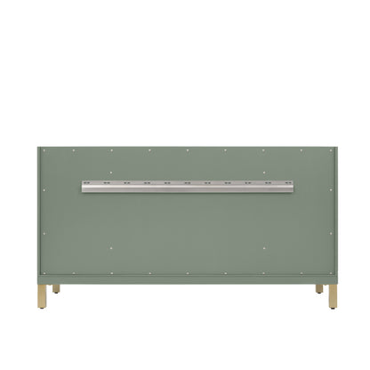 Renovate for Less Atlanta Chicago 60" Single Vanity, Smokey Celadon, w/ Single Hole 3CM White Zeus Silestone® Top & Backsplash