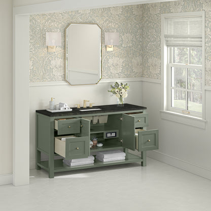 Renovate for Less Atlanta Breckenridge 60" Single Vanity, Smokey Celadon, w/ 3 CM Phantome Eclos Top