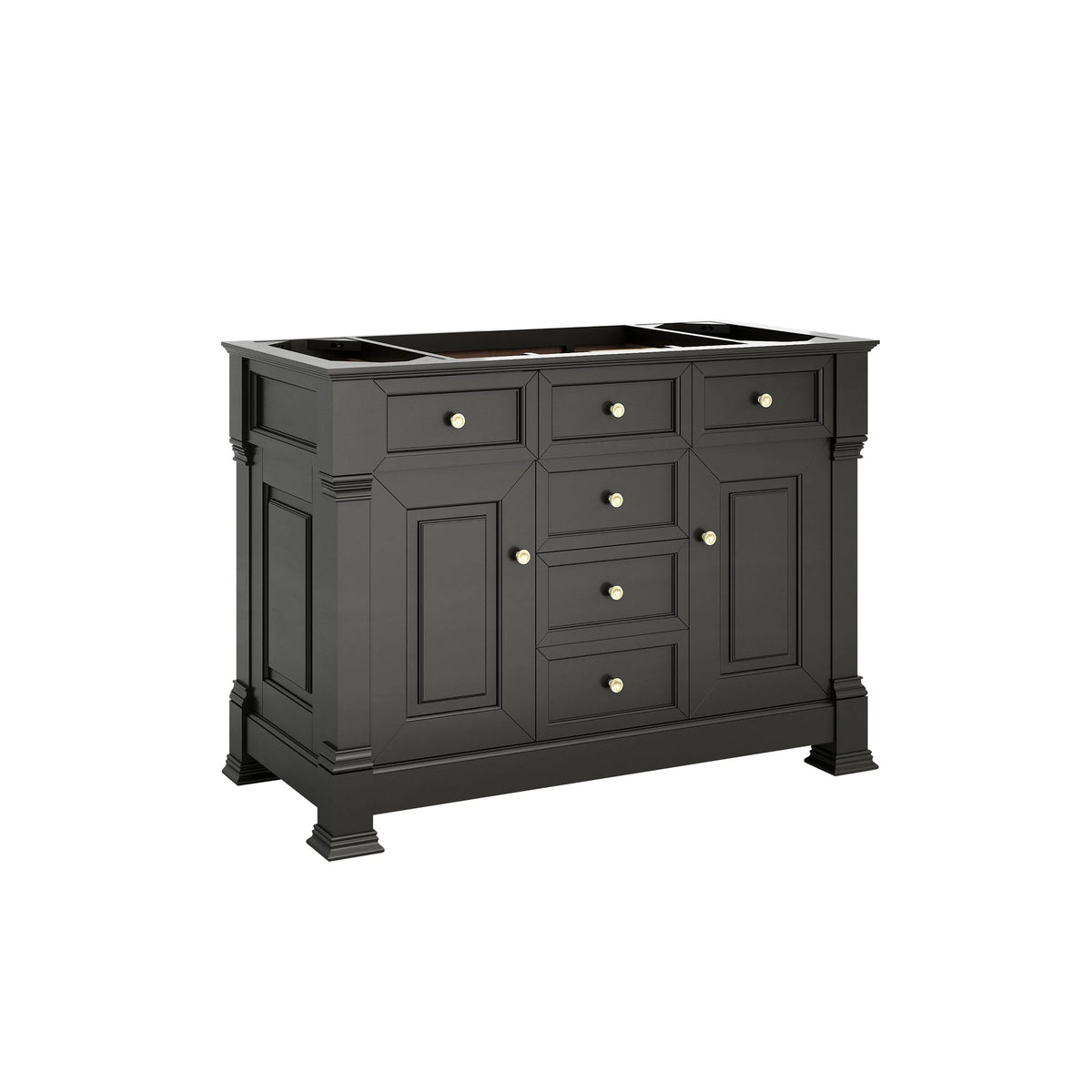 Brookfield 48" Single Vanity, Black Onyx w/ 3 CM Eternal Jasmine Pearl Silestone Top w/ FreePower Wireless Charger