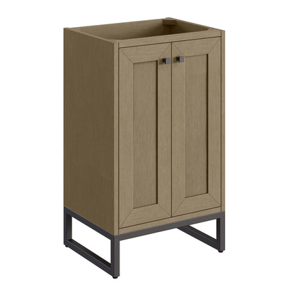Chianti 20" Single Vanity, Walnut Whisper, Matte Black, w/ White Glossy Composite Stone Top