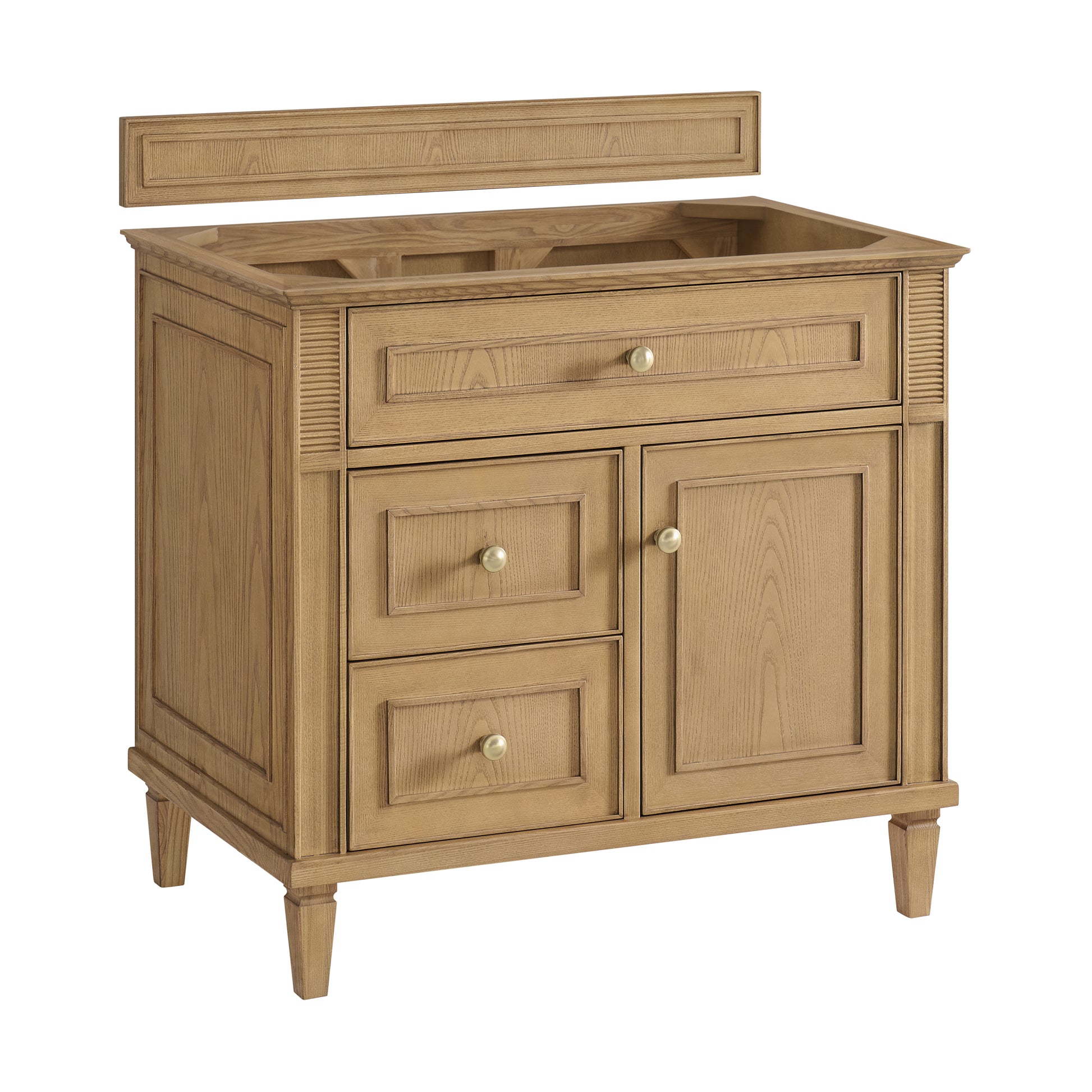 Renovate for Less Atlanta Lorelai 36" Single Vanity, Light Natural Oak w/ 3 CM Lime Delight Silestone Top