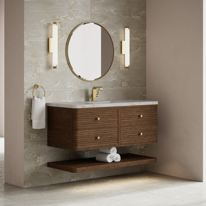 Renovate for Less Atlanta Allamari 48" Single Vanity, Sable w/ Single Hole 3 CM Victorian Silver Silestone Top
