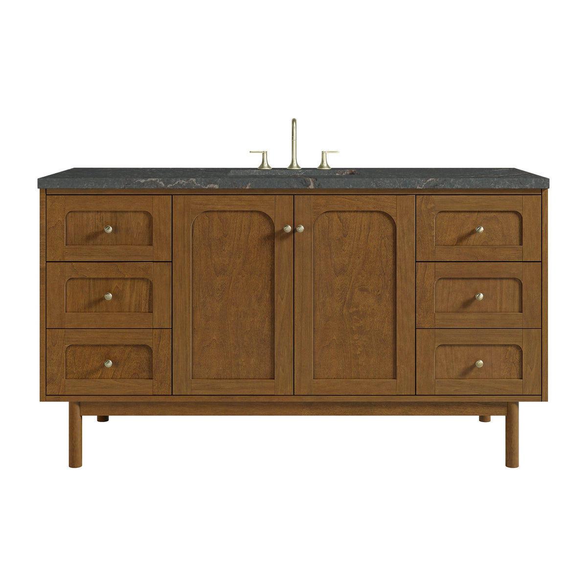 Laurent 60" Single Vanity, Honey Oak w/ 3 CM Parisien Bleu Silestone Top