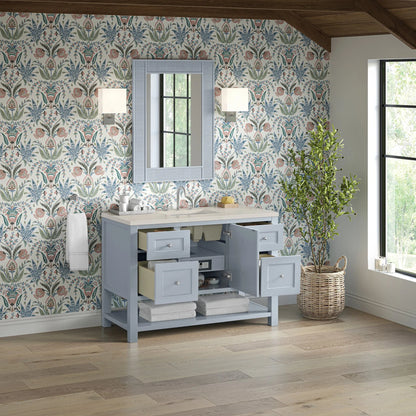 Breckenridge 48" Single Vanity, Serenity Blue, w/ 3 CM Siberian Silestone Top