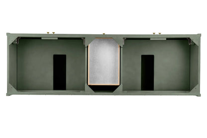 Chicago 72" Double Vanity, Smokey Celadon, w/ 3 CM Eternal Jasmine Pearl Silestone Top w/ FreePower Wireless Charger