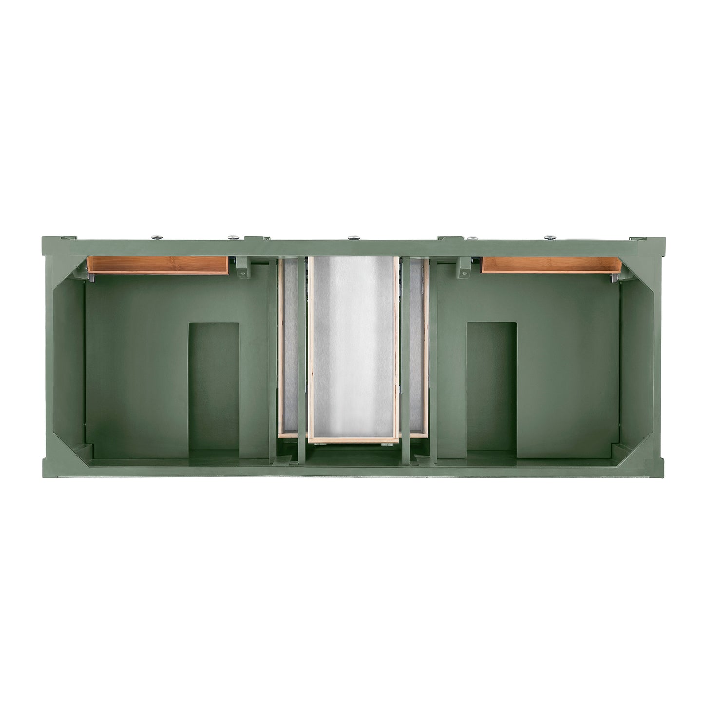 Renovate for Less Atlanta Brittany 60" Double Vanity, Smokey Celadon w/ 3 CM Carrara Marble Top