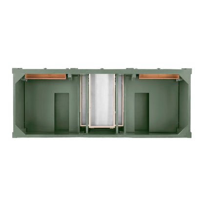 Renovate for Less Atlanta Brittany 60" Double Vanity, Smokey Celadon w/ 3 CM Carrara Marble Top