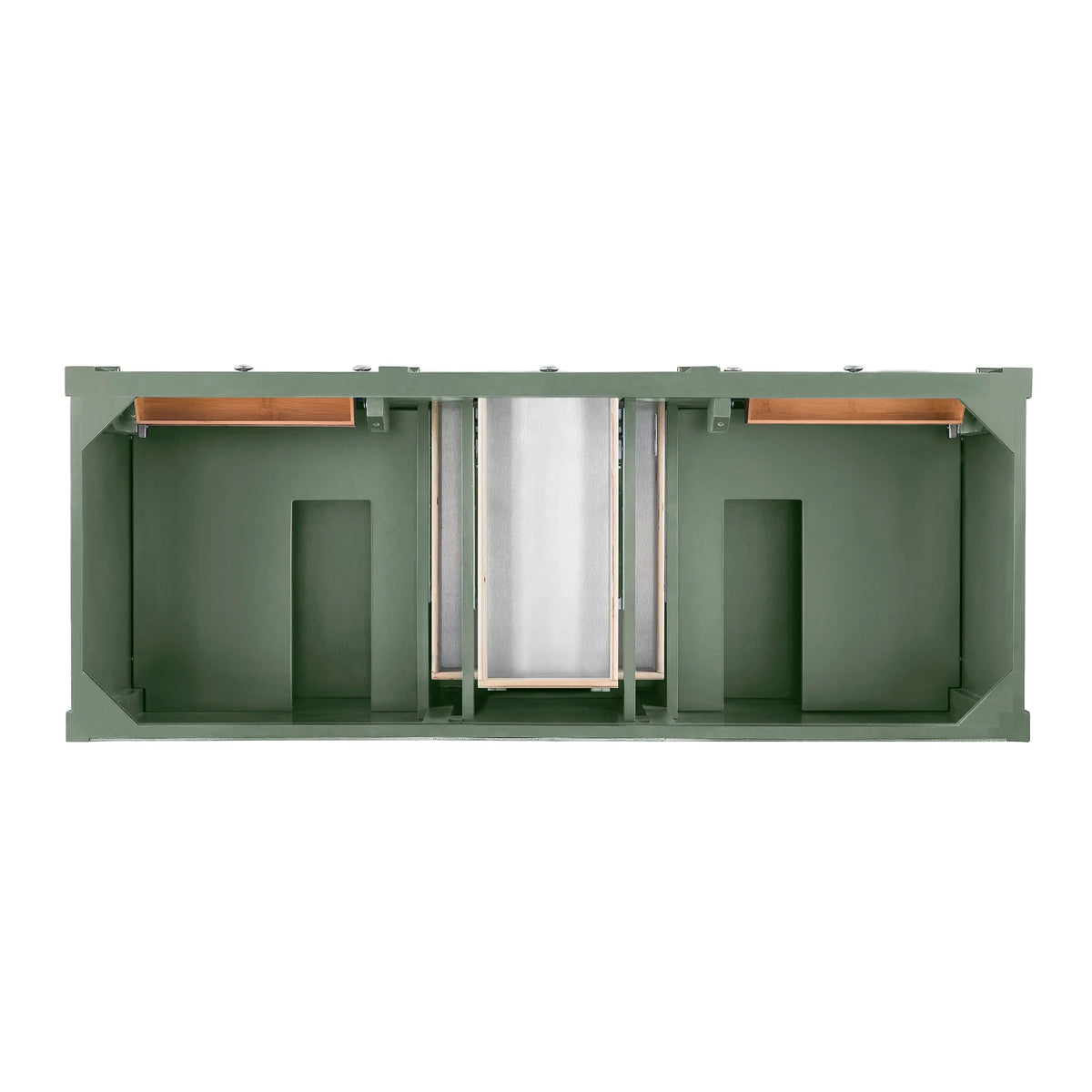 Brittany 60" Double Vanity, Smokey Celadon w/ 3 CM Eternal Jasmine Pearl Top