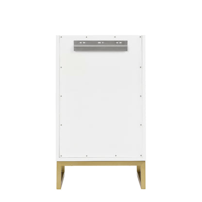 Renovate for Less Atlanta Chianti 20" Single Cabinet, Glossy White, Champagne Brass