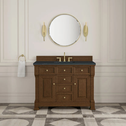 Brookfield 48" Single Vanity, Honey Oak w/ 3 CM Charcoal Soapstone Silestone Top