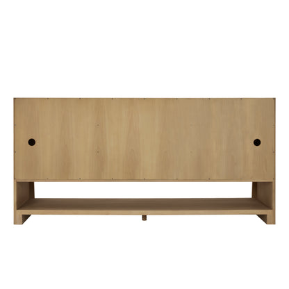Renovate for Less Atlanta Solene 72" Double Vanity, Seaside Oak, w/ 3 CM Ethereal Noctis Quartz Top