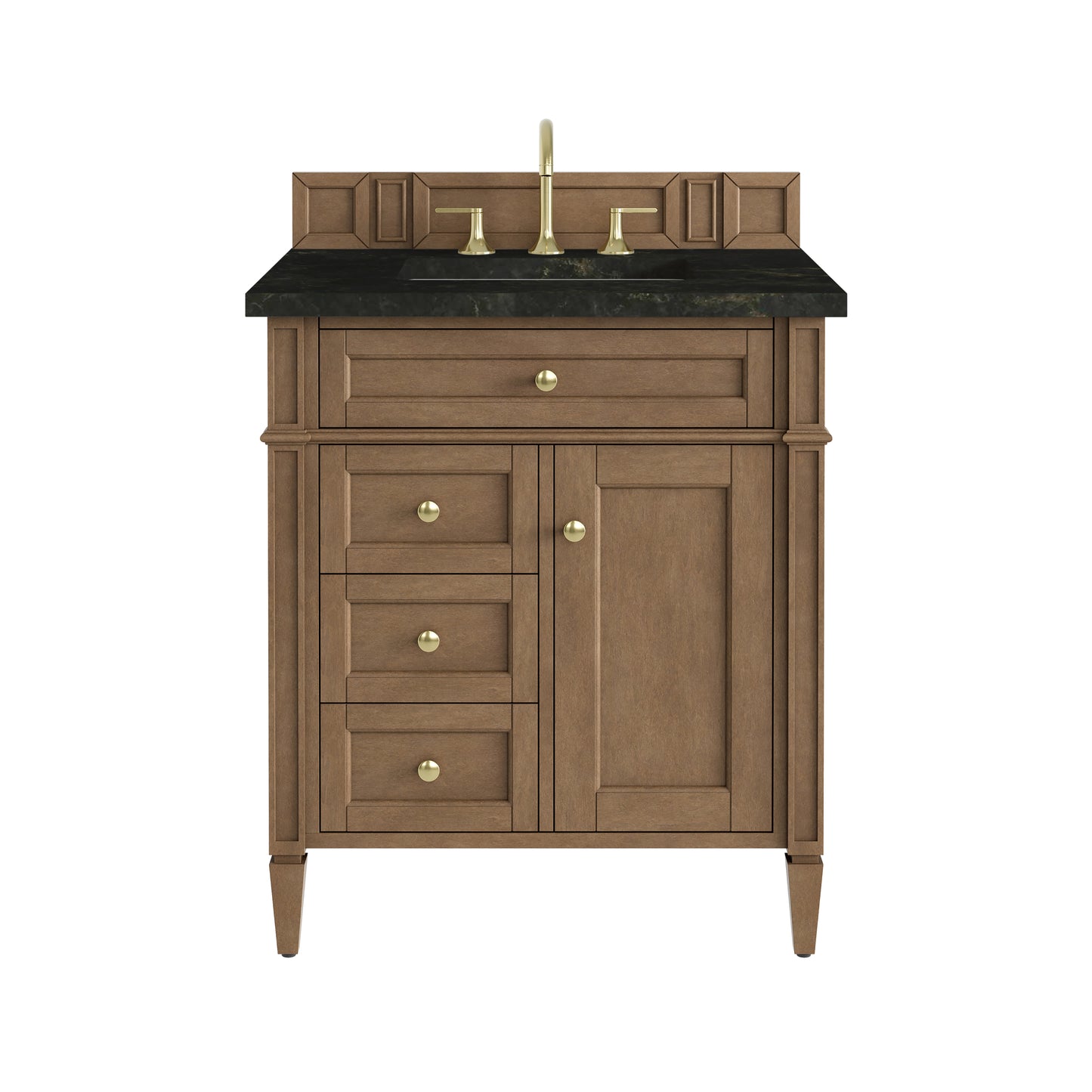 Renovate for Less Atlanta Brittany 30" Single Vanity, Pecan w/ 3 CM Phantome Eclos Top