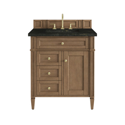 Renovate for Less Atlanta Brittany 30" Single Vanity, Pecan w/ 3 CM Phantome Eclos Top