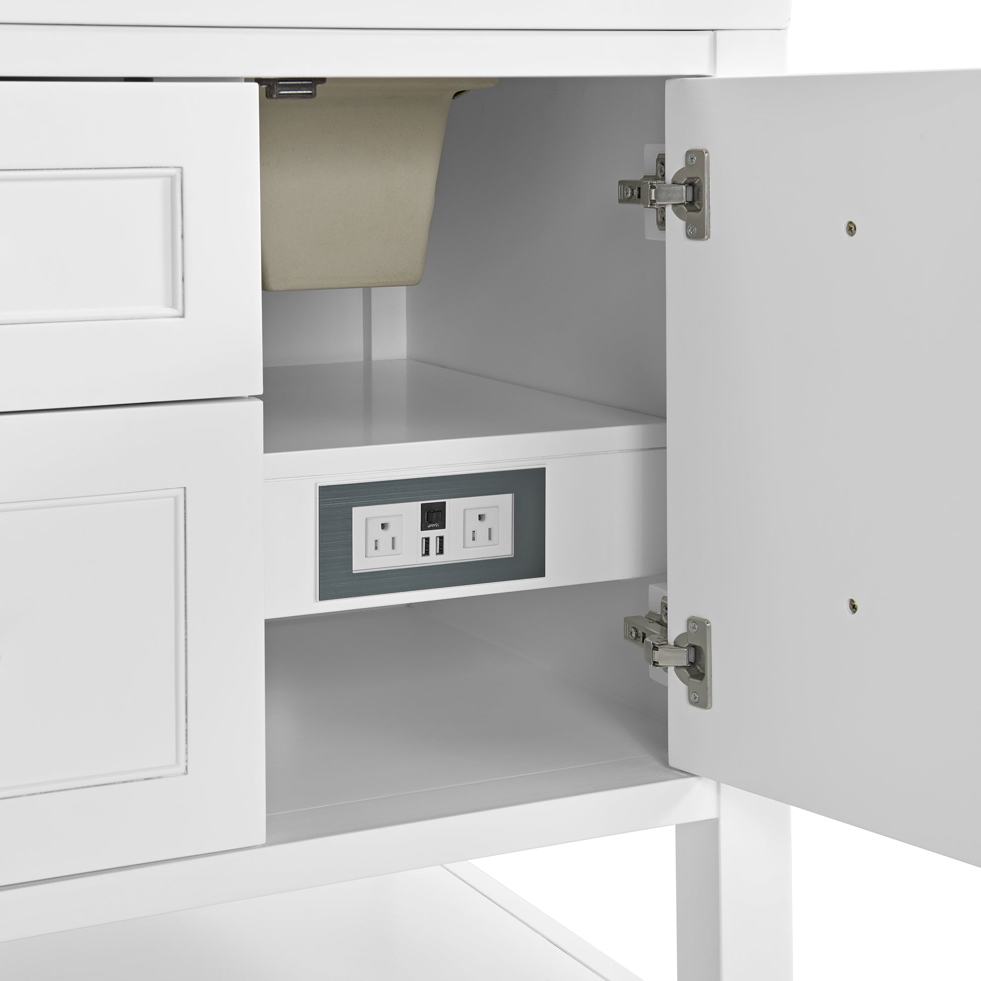 Renovate for Less Atlanta Breckenridge 60" Double Vanity, Bright White, w/ 3 CM Lime Delight Quartz Top