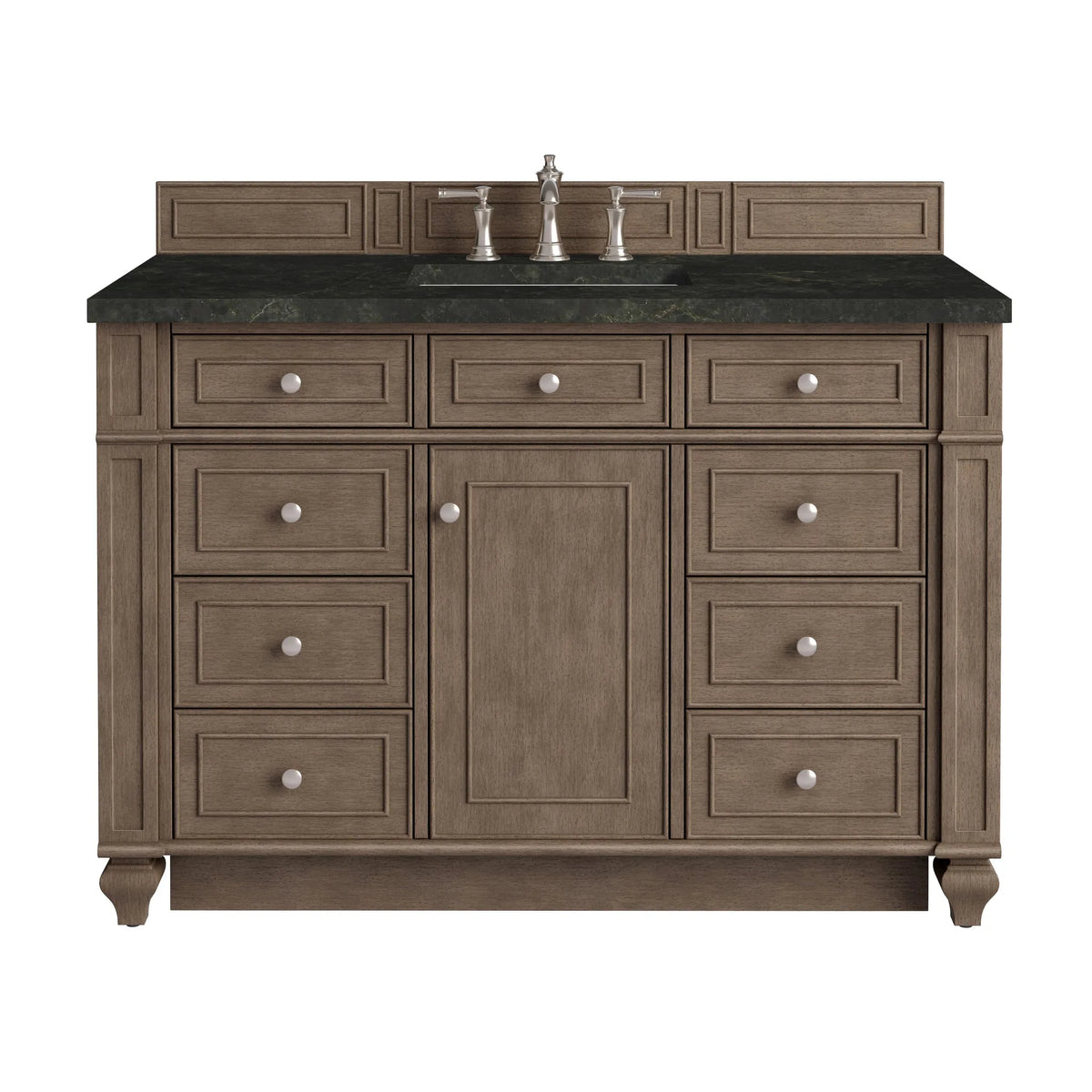 Bristol 48" Single Vanity, Whitewashed Walnut, w/ 3 CM Phantome Eclos Top