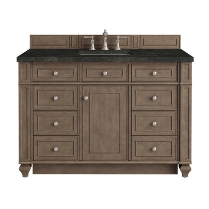 Bristol 48" Single Vanity, Whitewashed Walnut, w/ 3 CM Phantome Eclos Top