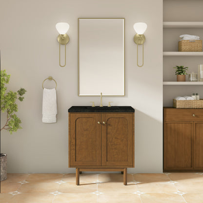 Renovate for Less Atlanta Laurent 30" Single Vanity, Honey Oak w/ 3 CM Phantome Eclos Top