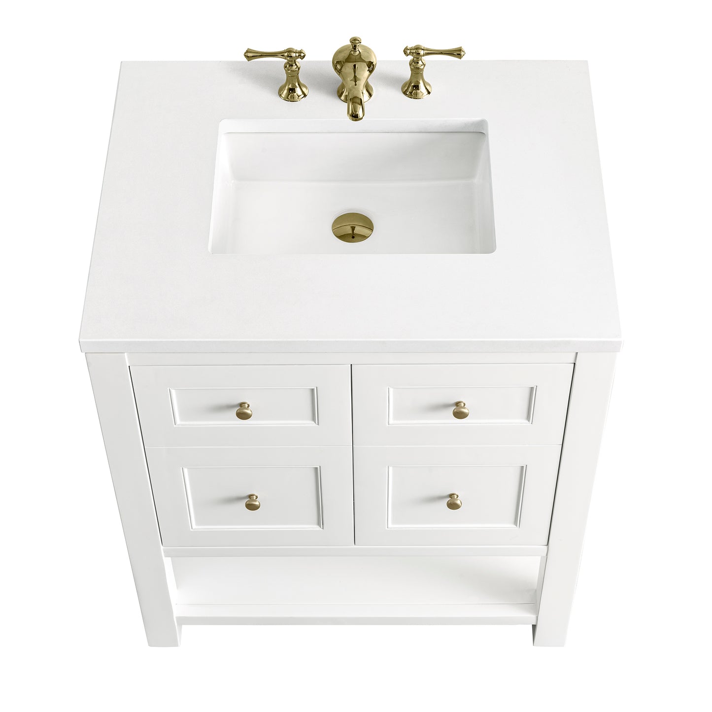 Renovate for Less Atlanta Breckenridge 30" Single Vanity, Bright White w/ 3 CM White Zeus Top