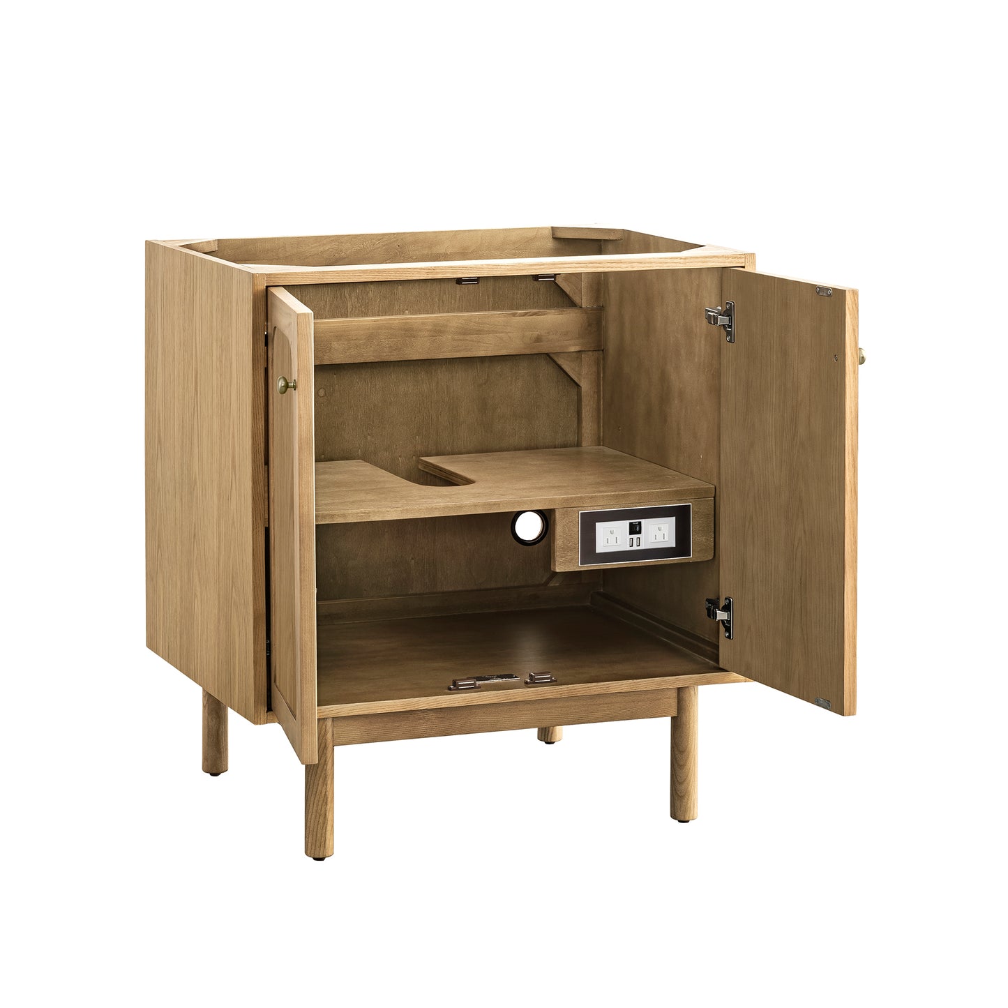 Renovate for Less Atlanta Laurent 30" Single Vanity, Light Natural Oak w/ 3 CM White Zeus Top