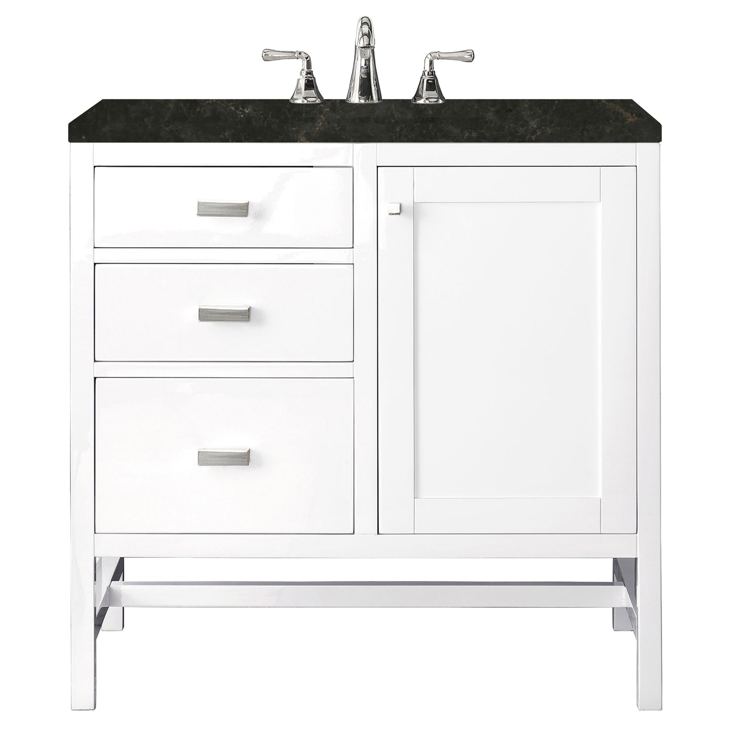 Renovate for Less Atlanta Addison 36" Single Vanity, Glossy White, w/ 3 CM Phantome Eclos Top