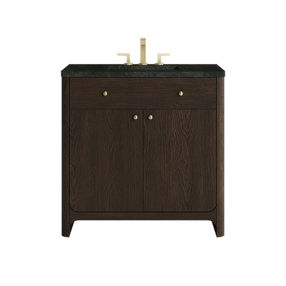 Renovate for Less Atlanta Gracyn 36" Single Vanity, Sable, w/ 3 CM Phantome Eclos Widespread Top