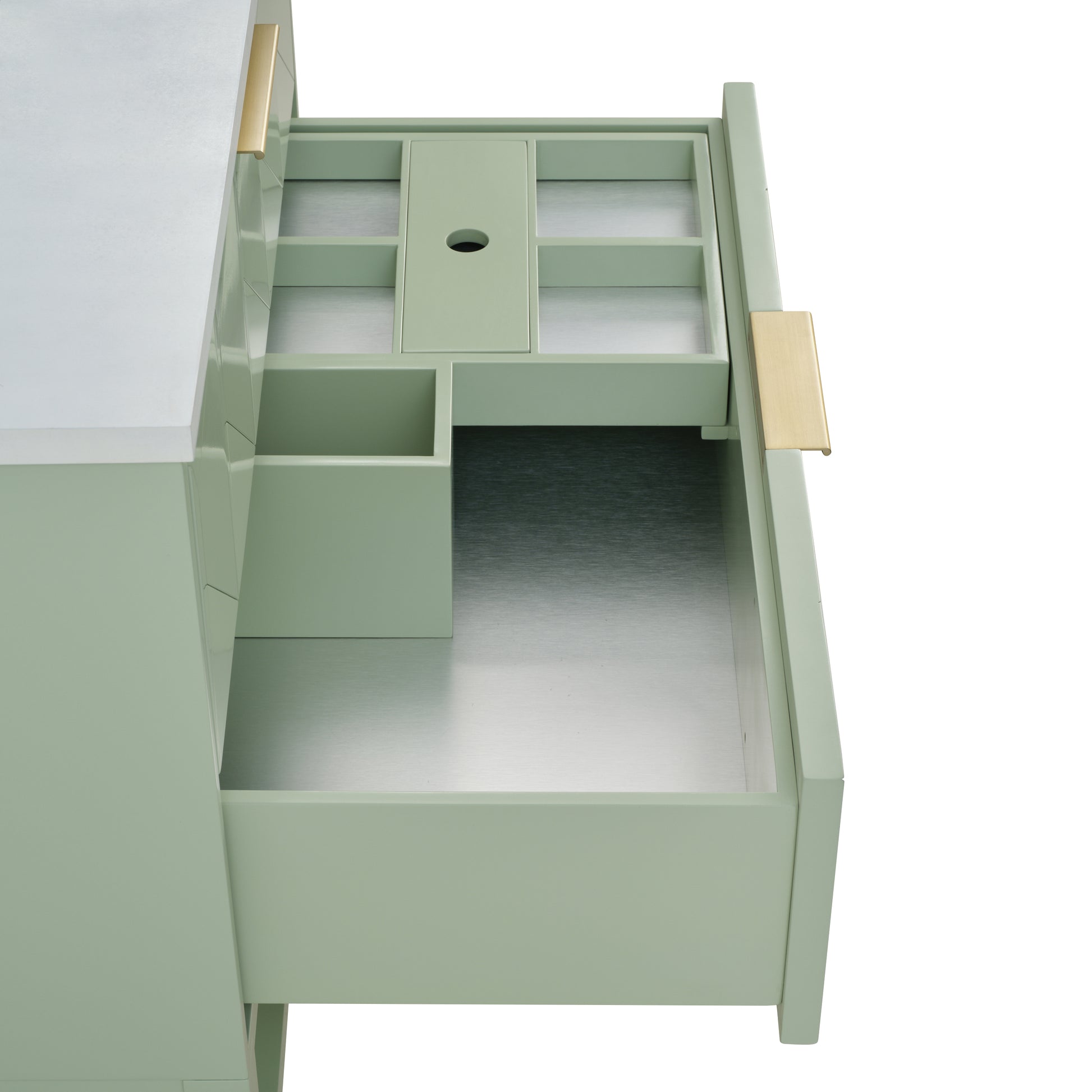 Renovate for Less Atlanta Emmeline 36" Single Vanity, Pistachio w/ Single Hole 3 CM White Zeus Top & Backsplash