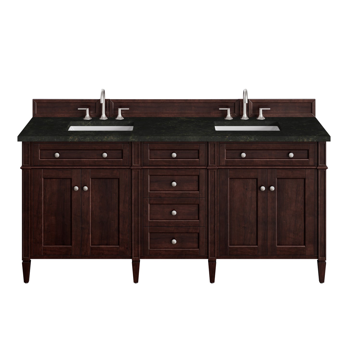 Renovate for Less Atlanta Brittany 72" Double Vanity, Burnished Mahogany, w/ 3 CM Phantome Eclos Top
