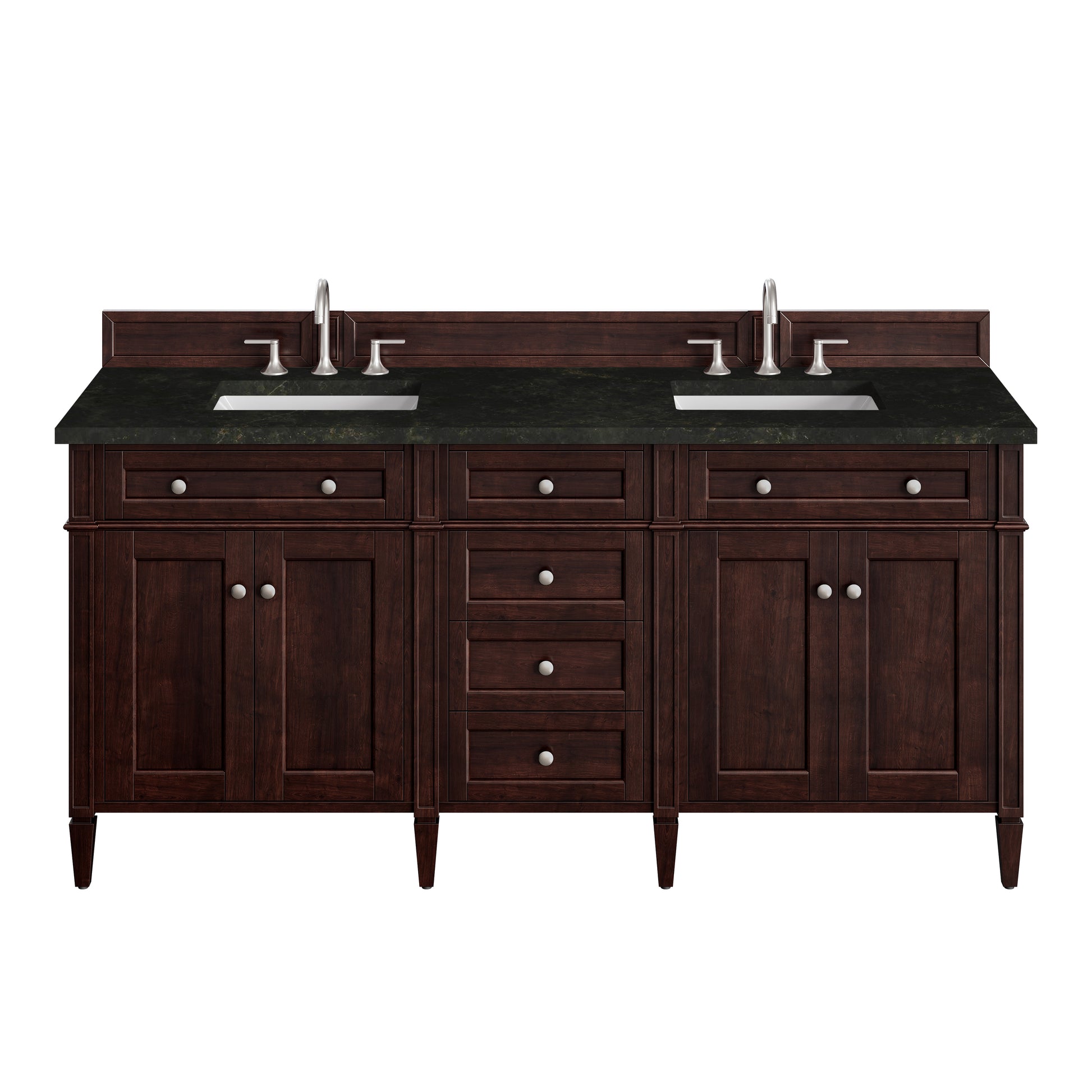 Renovate for Less Atlanta Brittany 72" Double Vanity, Burnished Mahogany, w/ 3 CM Phantome Eclos Top
