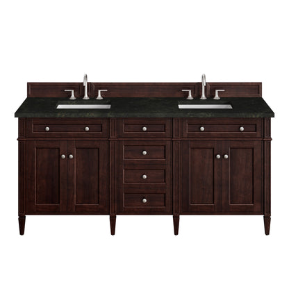 Renovate for Less Atlanta Brittany 72" Double Vanity, Burnished Mahogany, w/ 3 CM Phantome Eclos Top