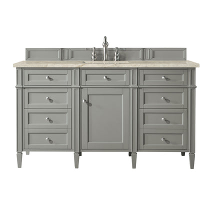 Renovate for Less Atlanta Brittany 60" Single Vanity, Urban Gray, w/ 3 CM Tajnar Eclos Top w/FreePower Wireless Charger