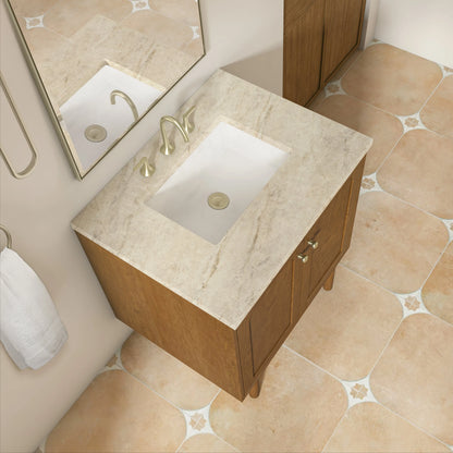Laurent 30" Single Vanity, Honey Oak w/ 3 CM Tajnar Eclos Top