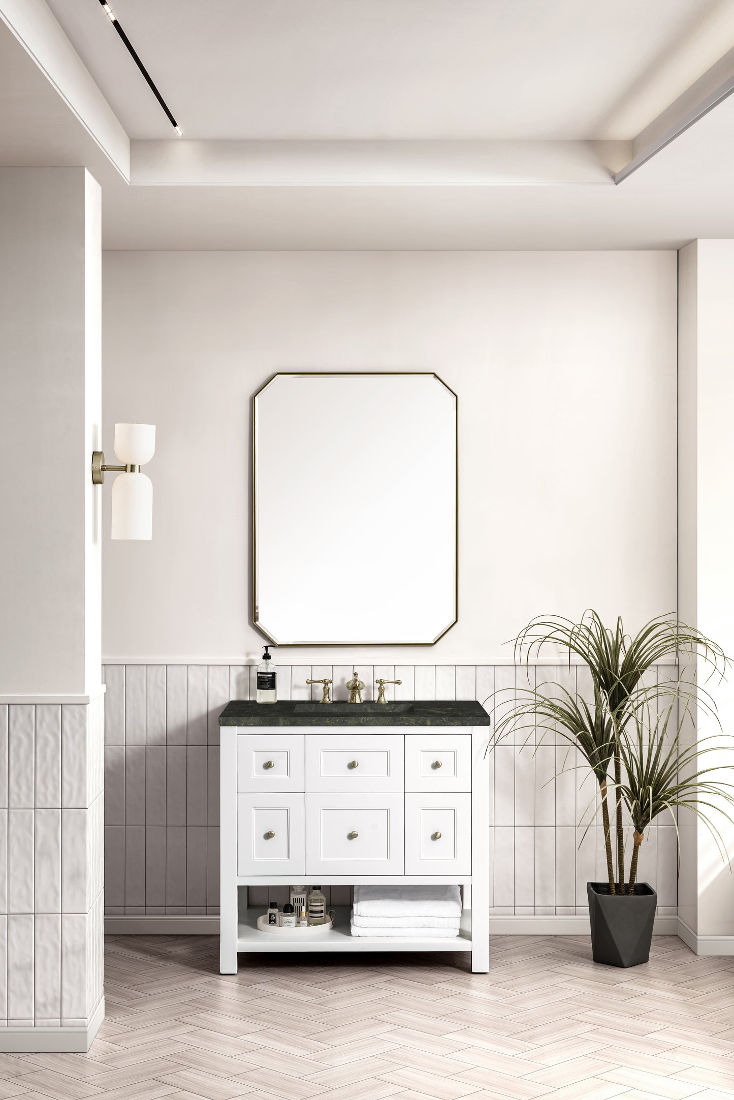 Renovate for Less Atlanta Breckenridge 36" Single Vanity, Bright White, w/ 3 CM Phantome Eclos Top